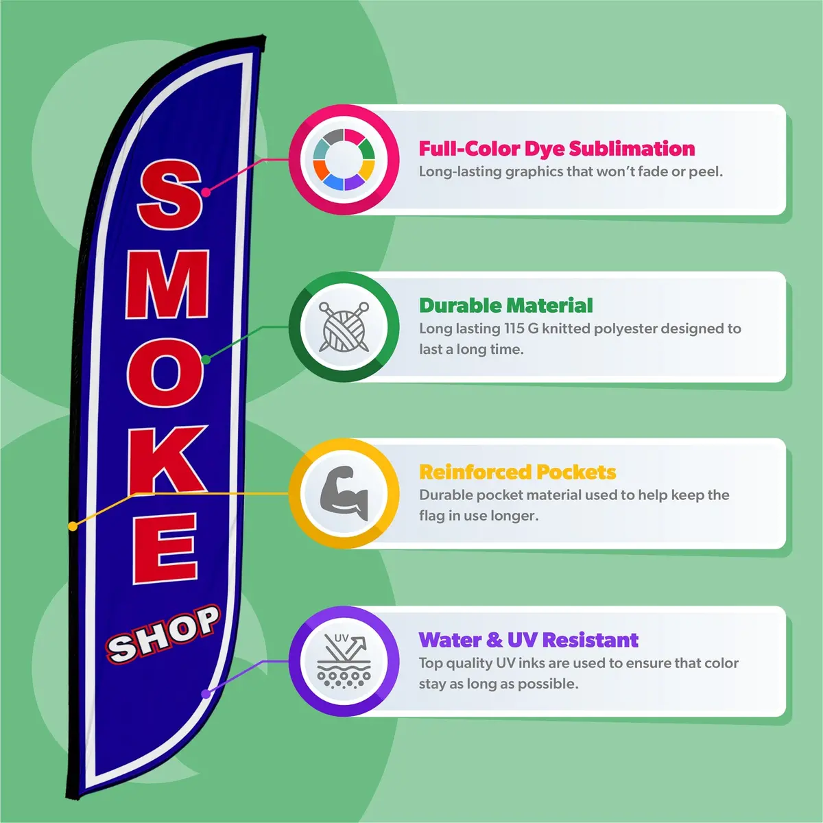 Smoke Shop Feather Flag Blue 3