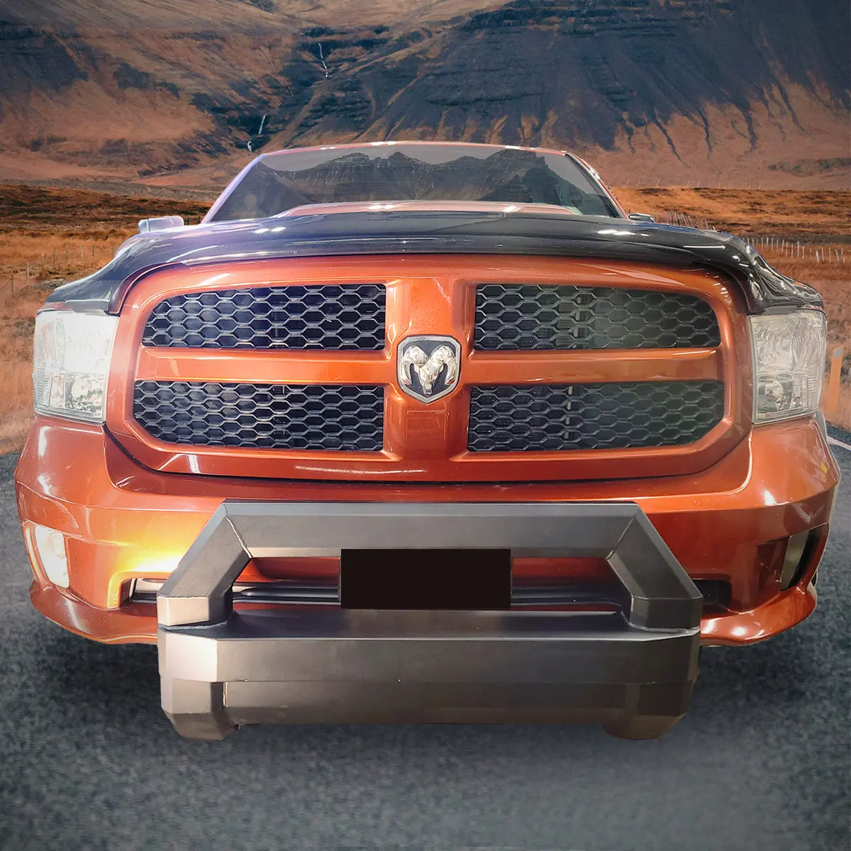 Front Bull Bar With Skid Plate (Hex Pro) Bumper Guard Fits Ram 1500 2009-2025 *Classic*, All Cab Size 1