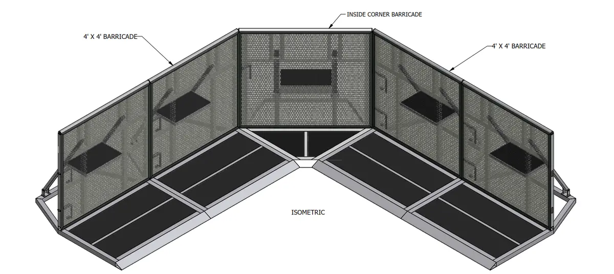 Concert Front-Of-Stage Barrier Inside Corner Csb2 2