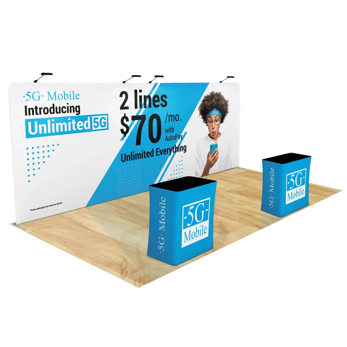 Trade Show Display With Tension Fabric Backdrop 26