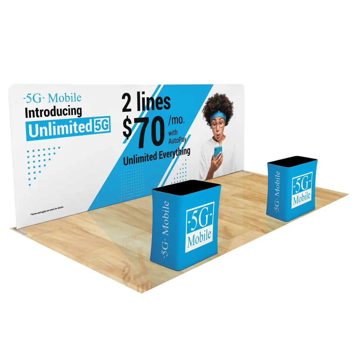 Trade Show Display With Tension Fabric Backdrop 25