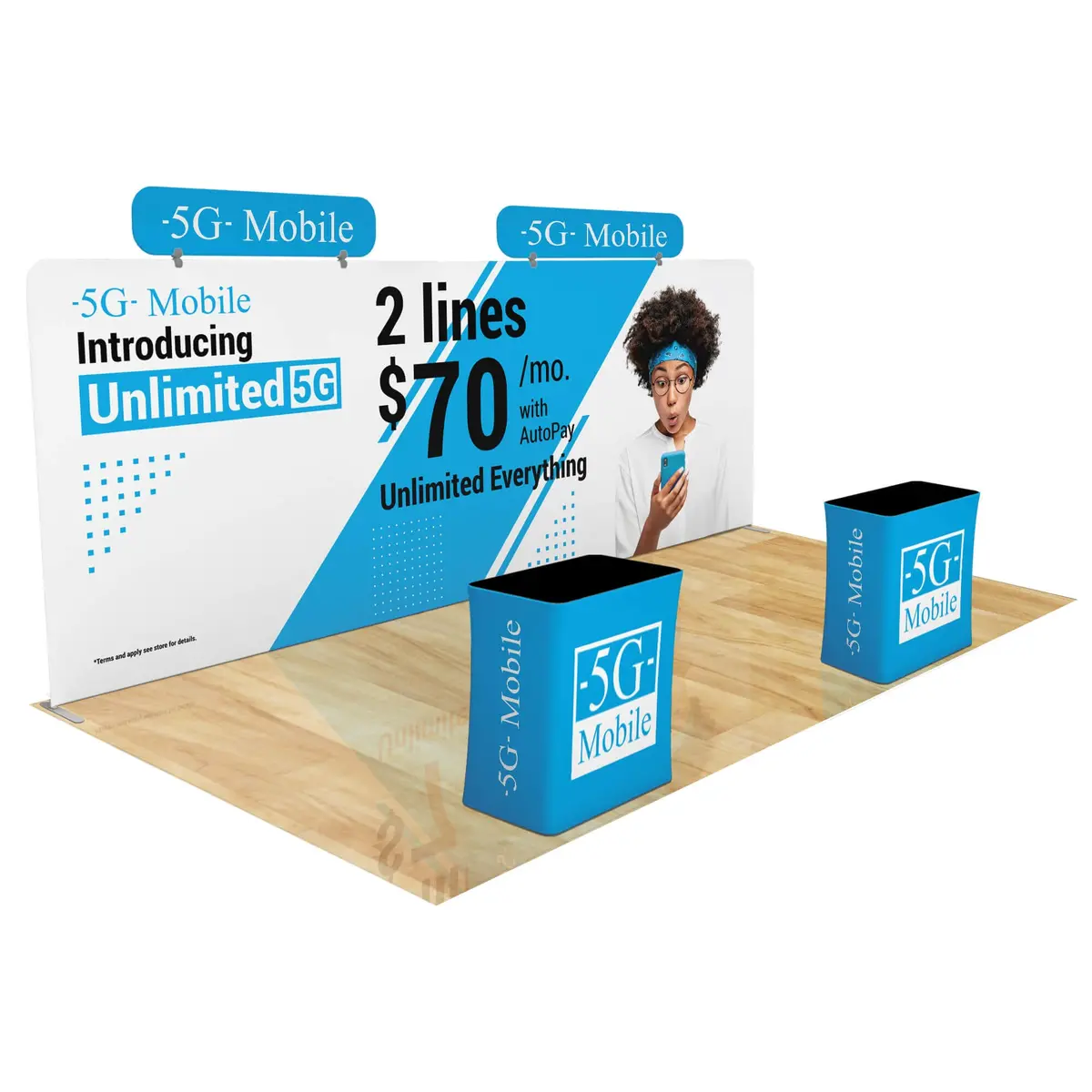 Trade Show Display With Tension Fabric Backdrop 27