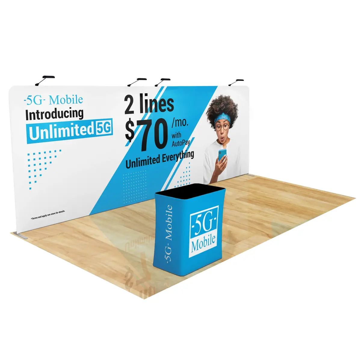 Trade Show Display With Tension Fabric Backdrop 22