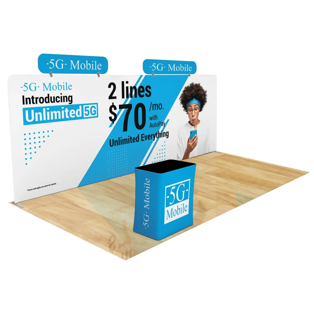 Trade Show Display With Tension Fabric Backdrop 23