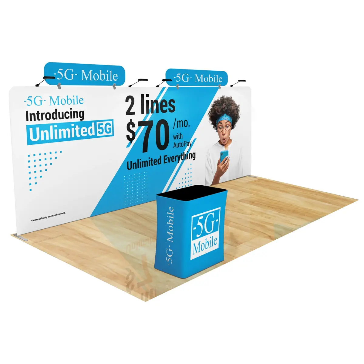 Trade Show Display With Tension Fabric Backdrop 24