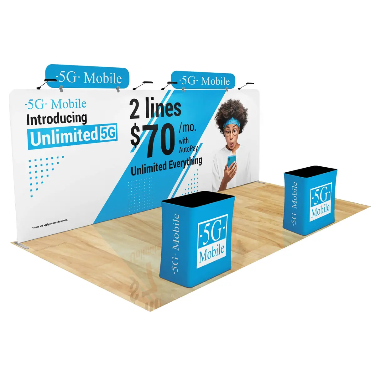 Trade Show Display With Tension Fabric Backdrop 28