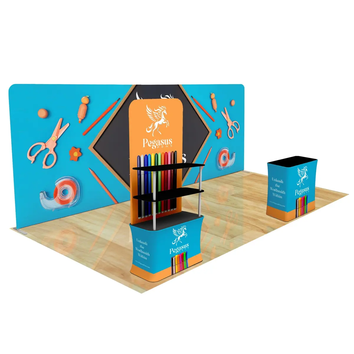 Trade Show Display With Back Wall Shelving 21
