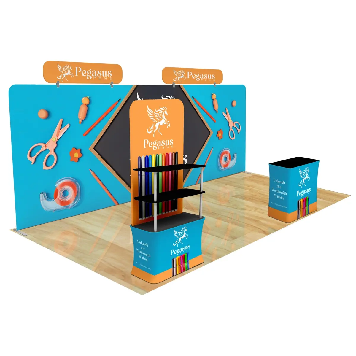 Trade Show Display With Back Wall Shelving 23