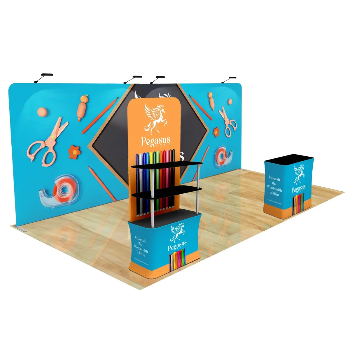 Trade Show Display With Back Wall Shelving 22