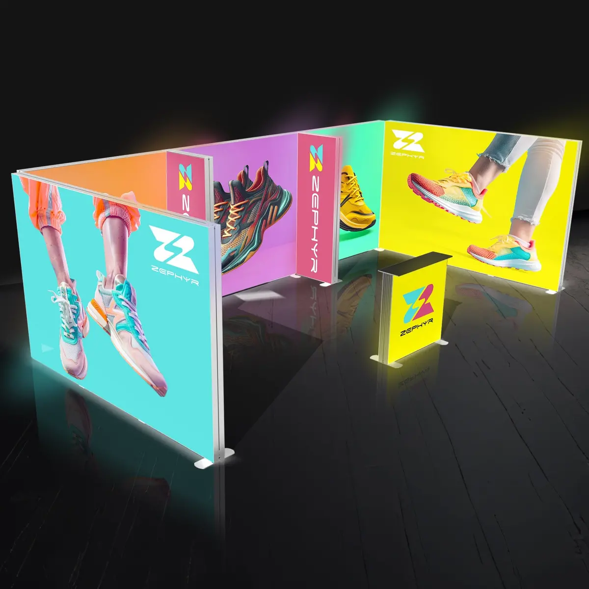 10X20 Backlit Trade Show Booth Seg Partition 3