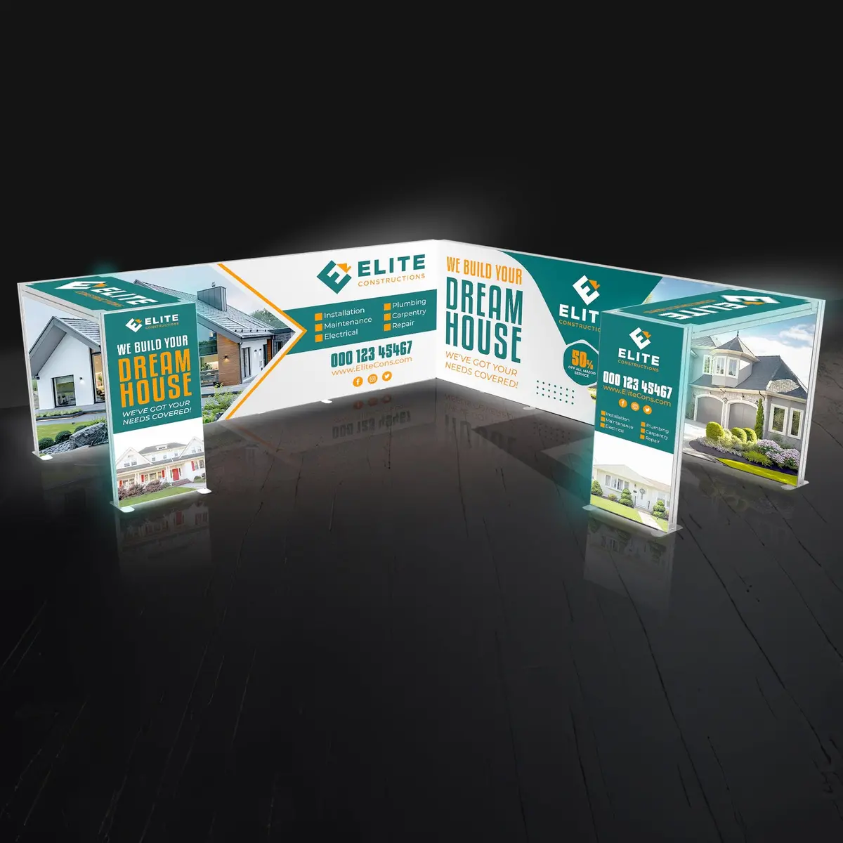 20X20 Backlit Double Archway Seg Trade Show Booth Display 1
