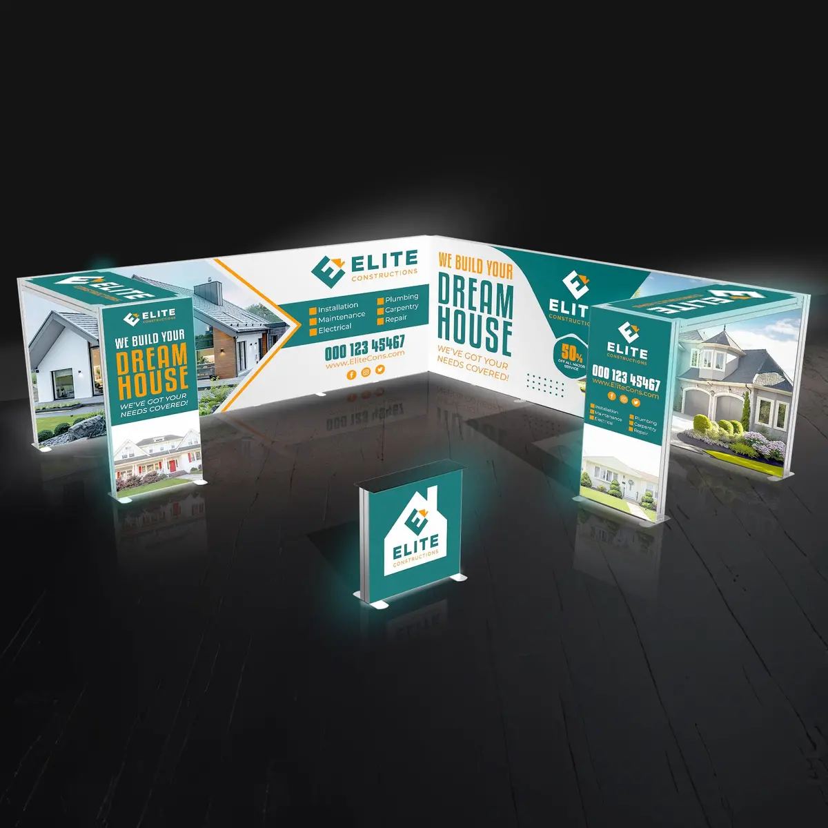 20X20 Backlit Double Archway Seg Trade Show Booth Display 3