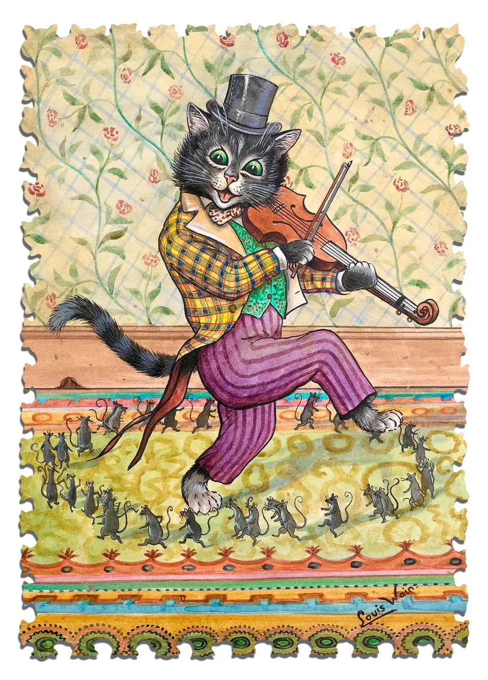 Fiddling Cat Wooden Jigsaw Puzzle 1