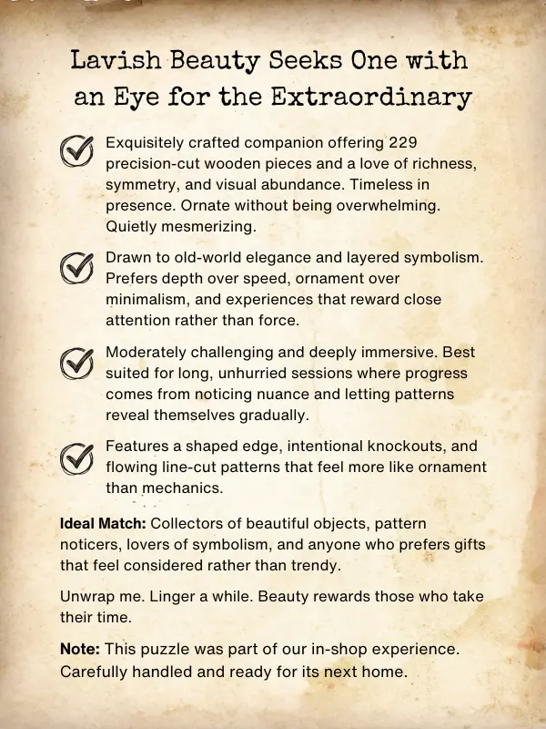 Blind Date Puzzle #30 Lavish Beauty Seeks Someone With An Eye For The Extraordinary 1
