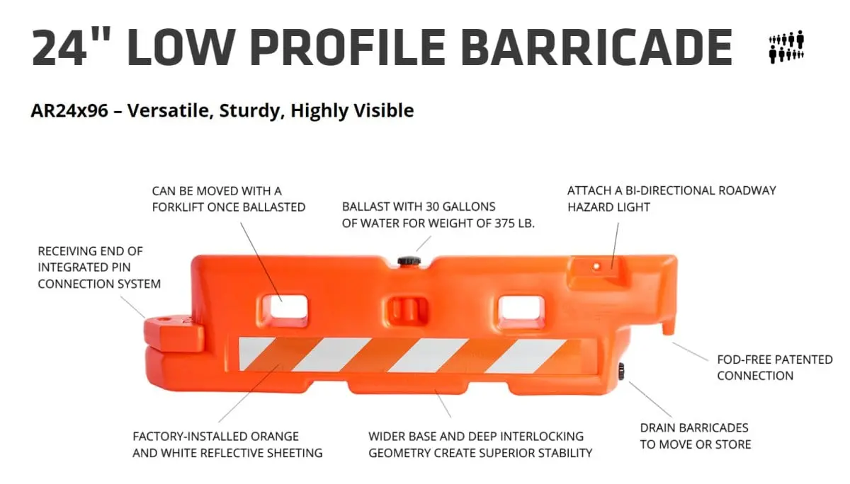 24" Low-Profile Airport Barricade 1