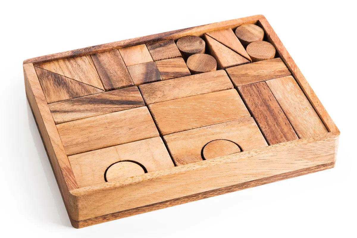 Natural Wooden Building Block Set 1