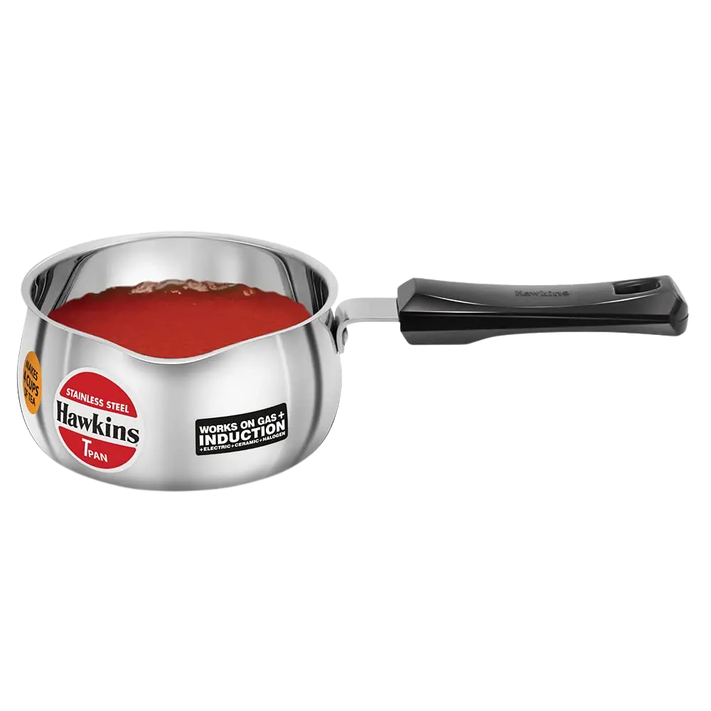 Hawkins 1/1.5 Litre Tpan, Stainless Steel Tea Pan, Induction Sauce Pan, Chai Pan, Small Pan, Silver (Sst10) 2