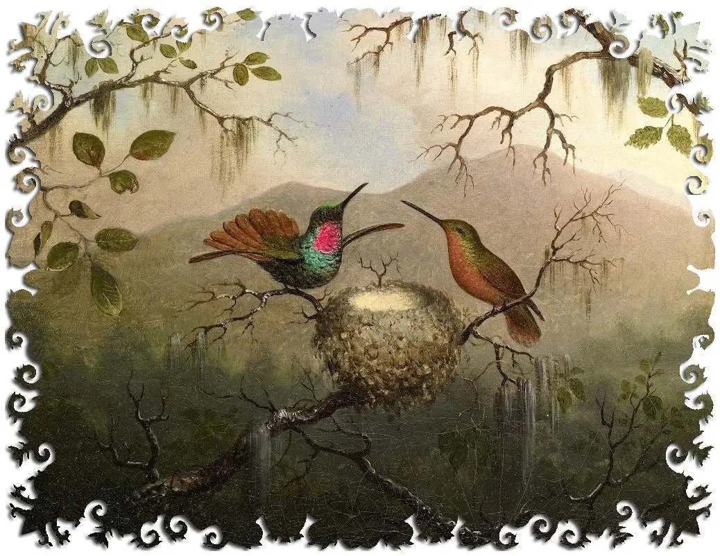 Two Hummingbirds At Nest Wooden Jigsaw Puzzle 1