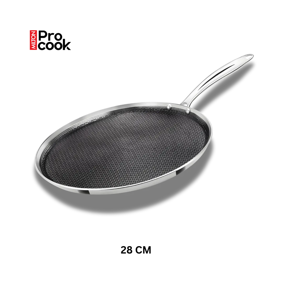 Milton Pro Cook Triply Hexa Tech Induction Stainless Steel Tawa, Silver, Honeycomb Non-Stick Structure 2