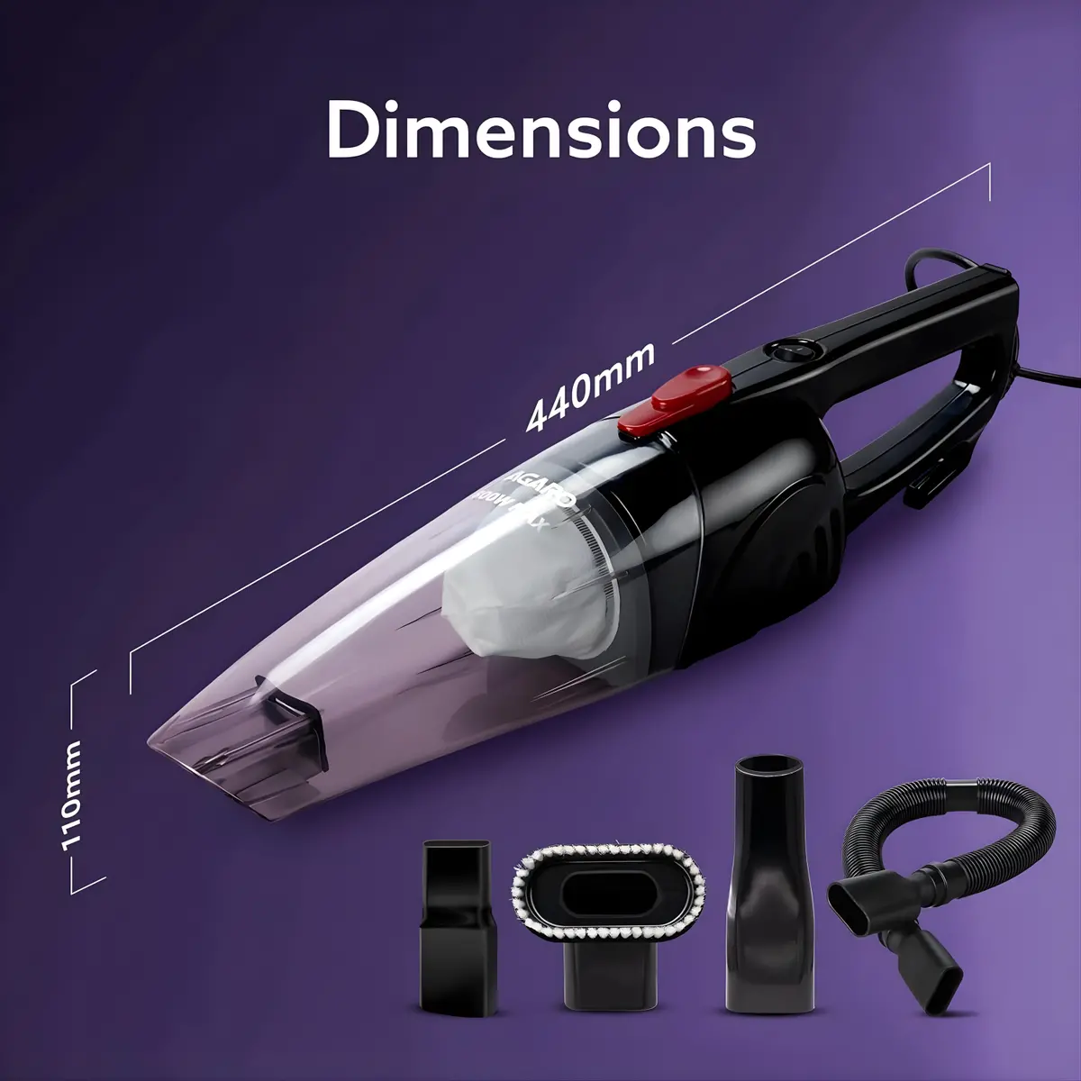 Agaro Regal Hand Held Vacuum Cleaner 800W | Bag-Less Technology | Powerful Yet Lightweight 2
