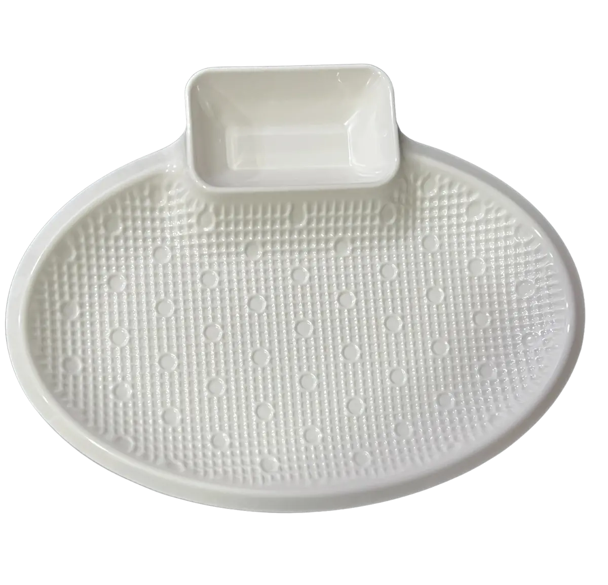 Hiluxe Pure Melamine Unbreakable Chip N Dip Platter Oval | Rectangular | Square | Round | Breakfast | Snacks Platter | 1
