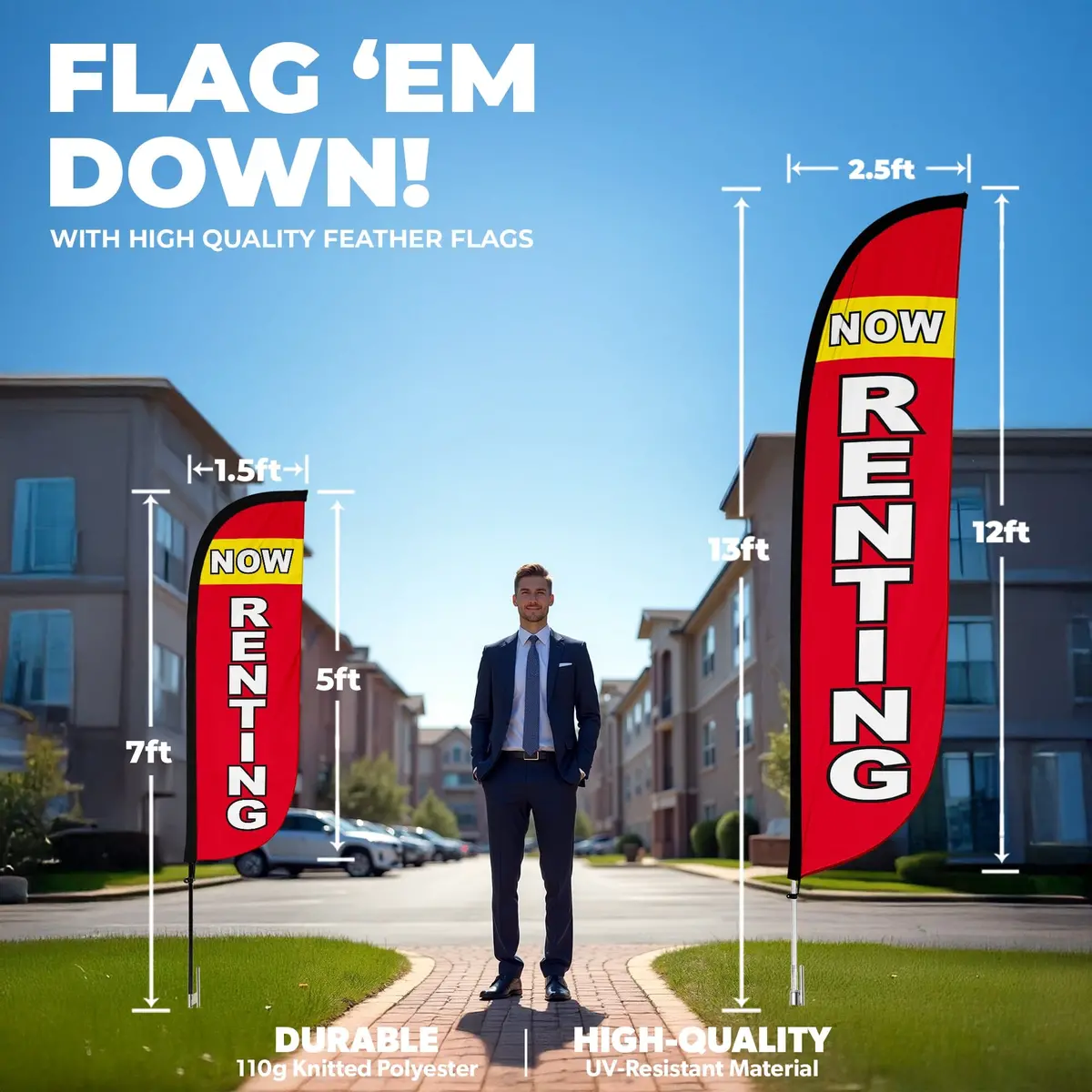 Now Renting Feather Flag 2