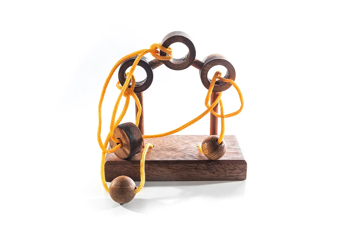 3 Posts - Wooden Brain Teaser Puzzle 1
