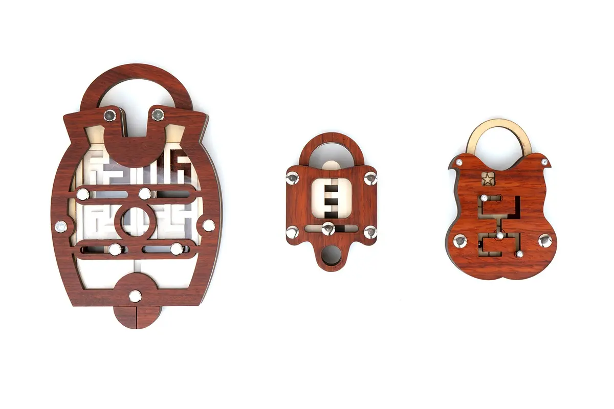 3 Puzzle Locks Set 1