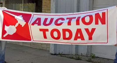 "Auction Today" - 3' X 10' Banner 1