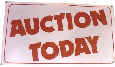 "Auction Today" - 3' X 5' Banner 1