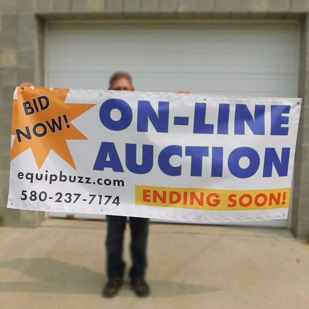 3' X 7' Custom Printed On-Line Auction Banner 1