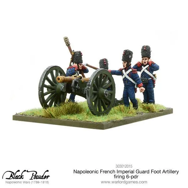 Napoleonic French Imperial Guard Foot Artillery Firing 6-Pdr 1