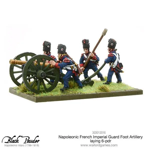 Napoleonic French Imperial Guard Foot Artillery Laying 6-Pdr 2