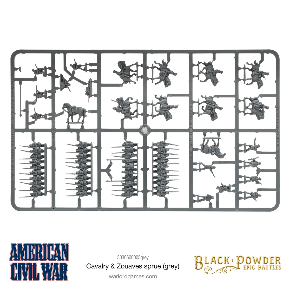Black Powder Epic Battles Acw Cavalry & Zouaves Sprue (Grey) 1