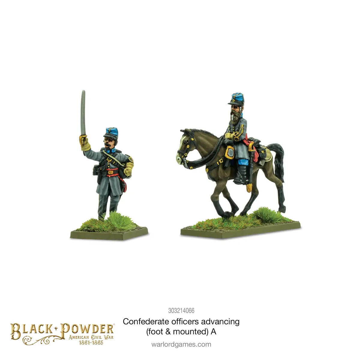 Confederate Officers Advancing (Foot & Mounted) A 1