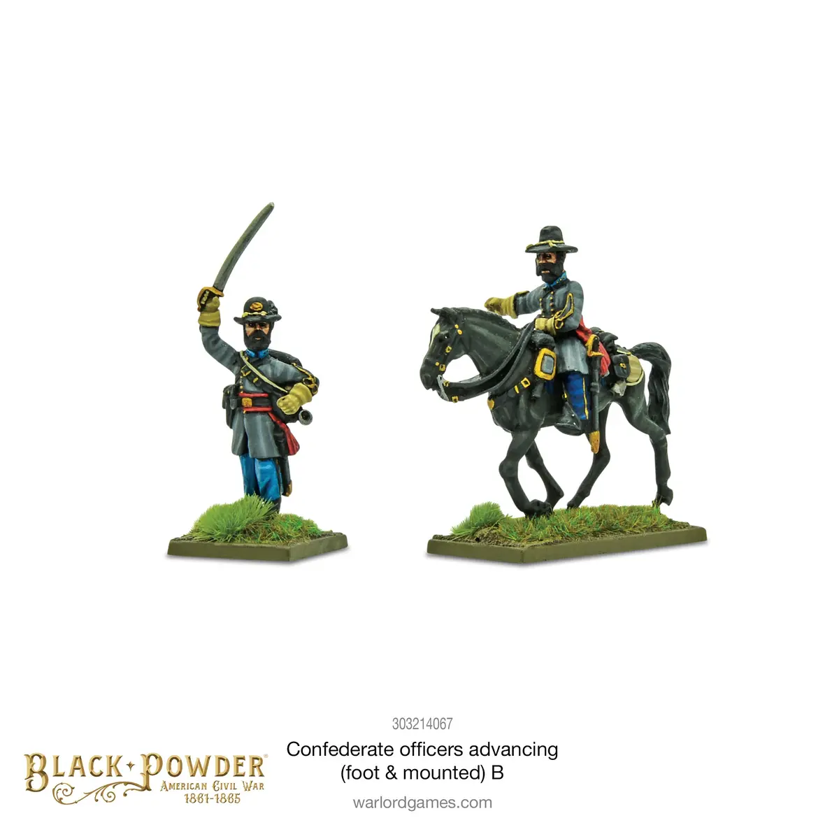 Confederate Officers Advancing (Foot & Mounted) B 1