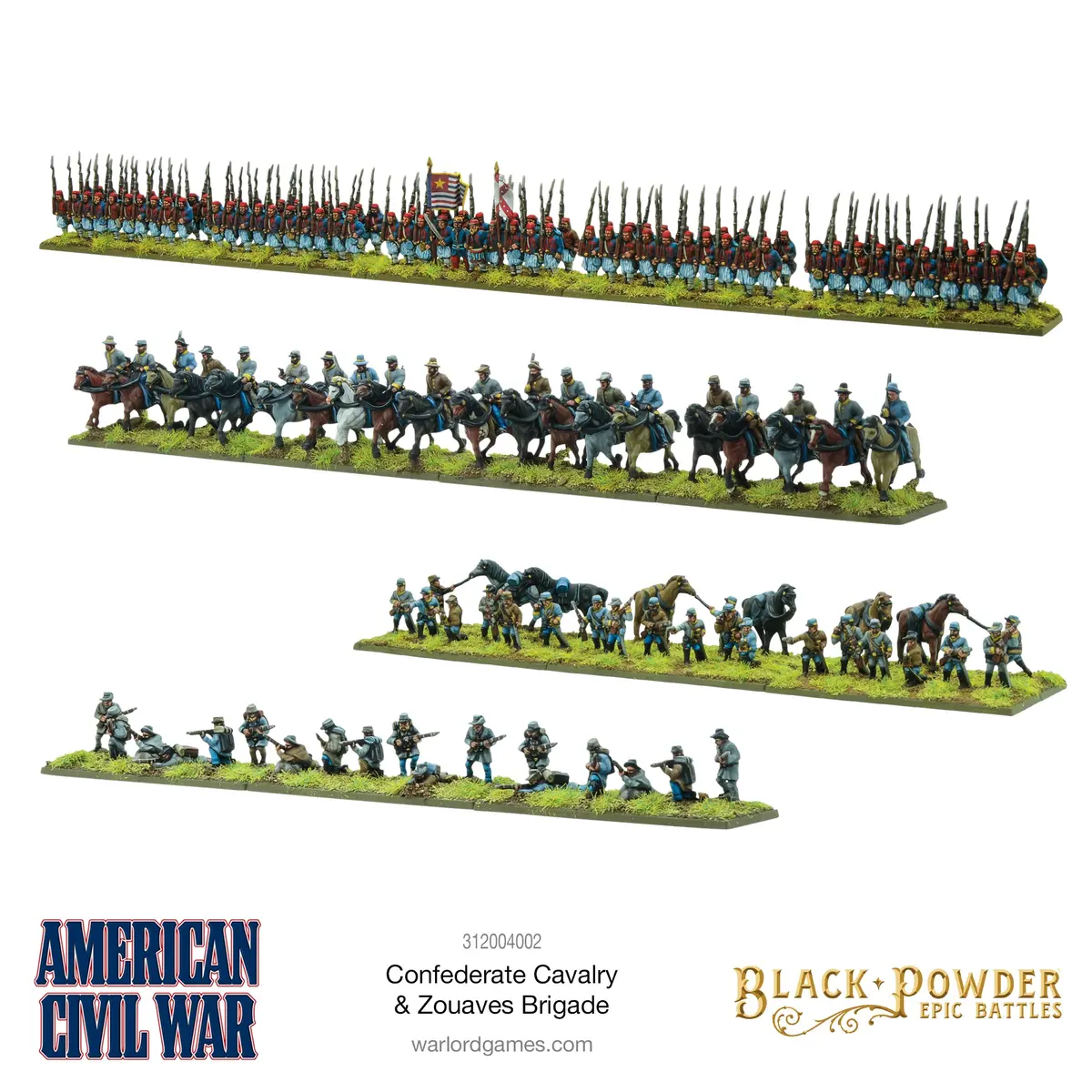 Black Powder Epic Battles - American Civil War Confederate Cavalry & Zouaves Brigade 1