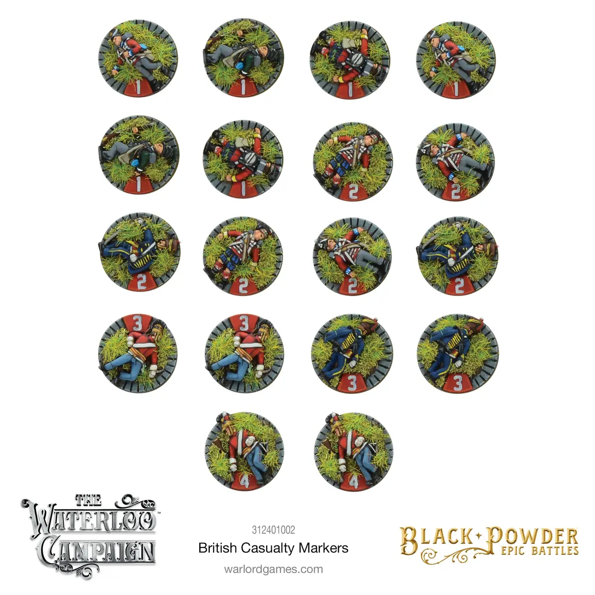 Black Powder Epic Battles: Napoleonic British Casualty Markers 1