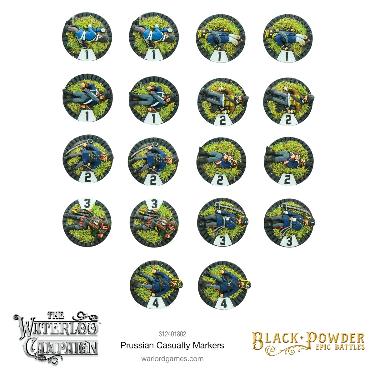 Black Powder Epic Battles: Napoleonic Prussian Casualty Markers 1