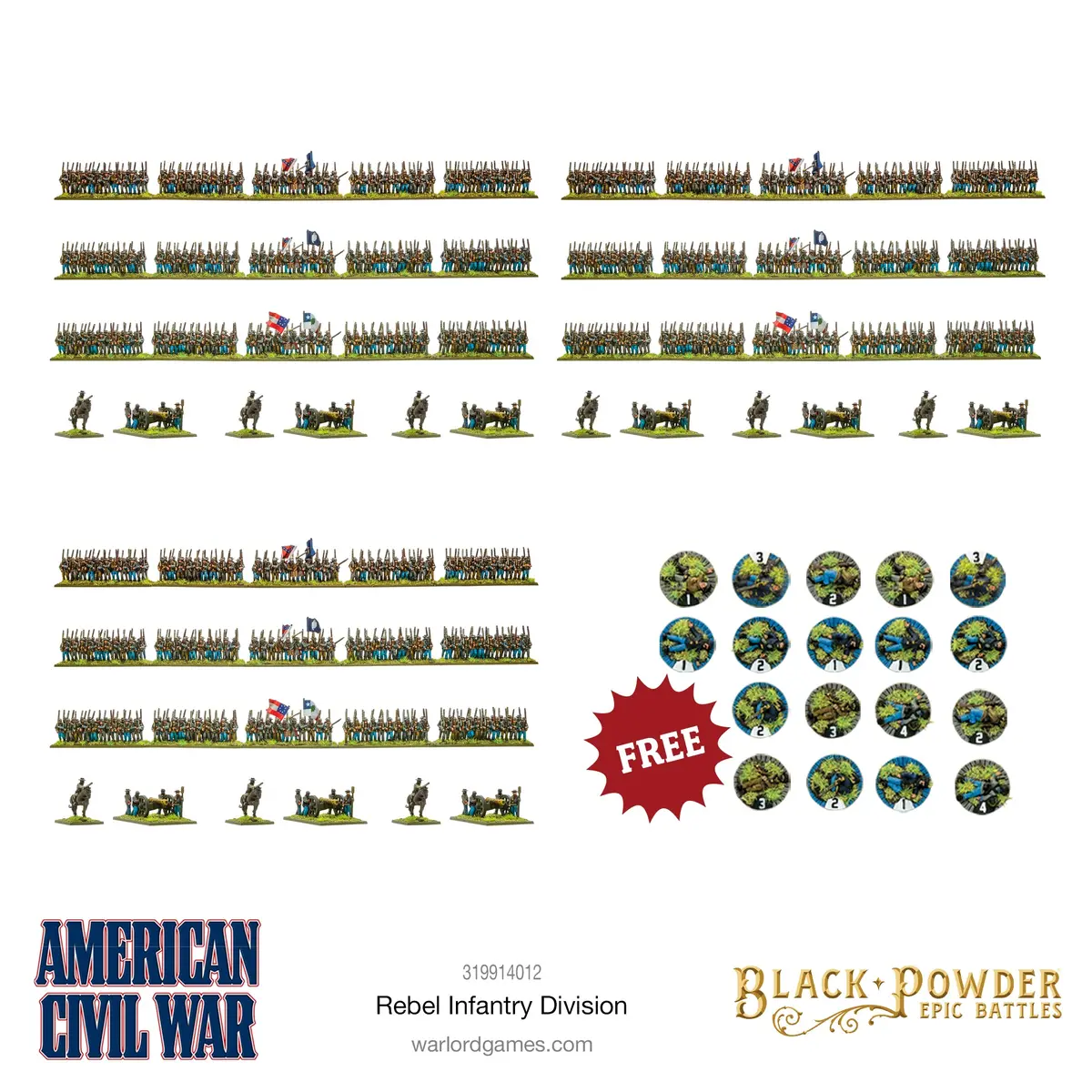 Black Powder Epic Battles - American Civil War Rebel Infantry Division 1