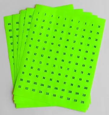 3/4" Fluorescent Pre-Numbered Round Lot Labels (1000/Pack) 1