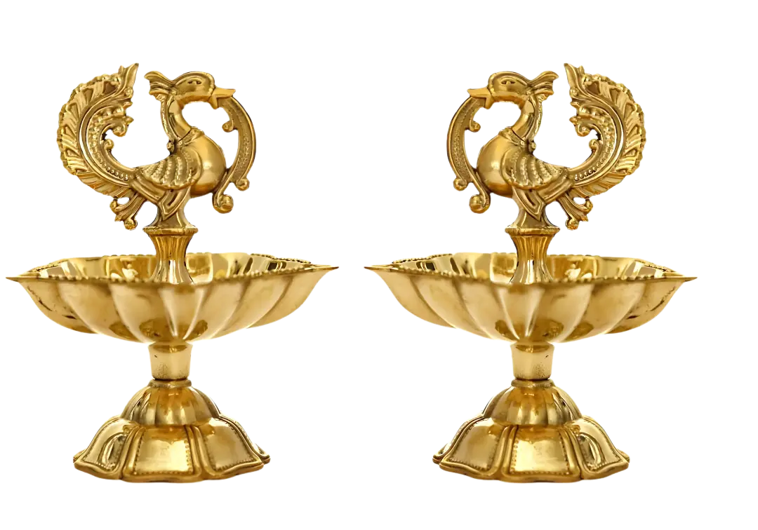 Brass Peacock Design Diya 2