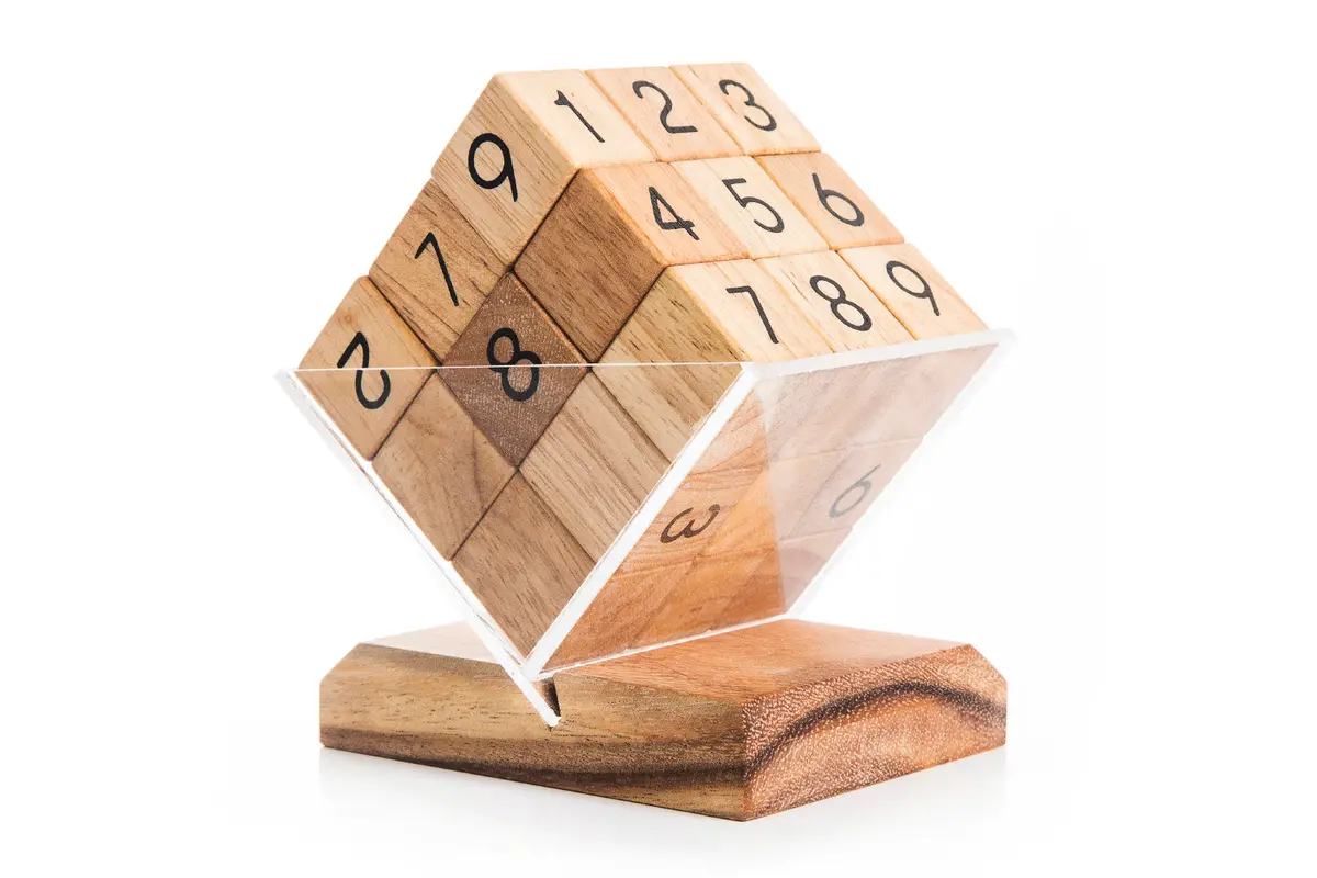 Wooden Sudoku Cube Puzzle 1