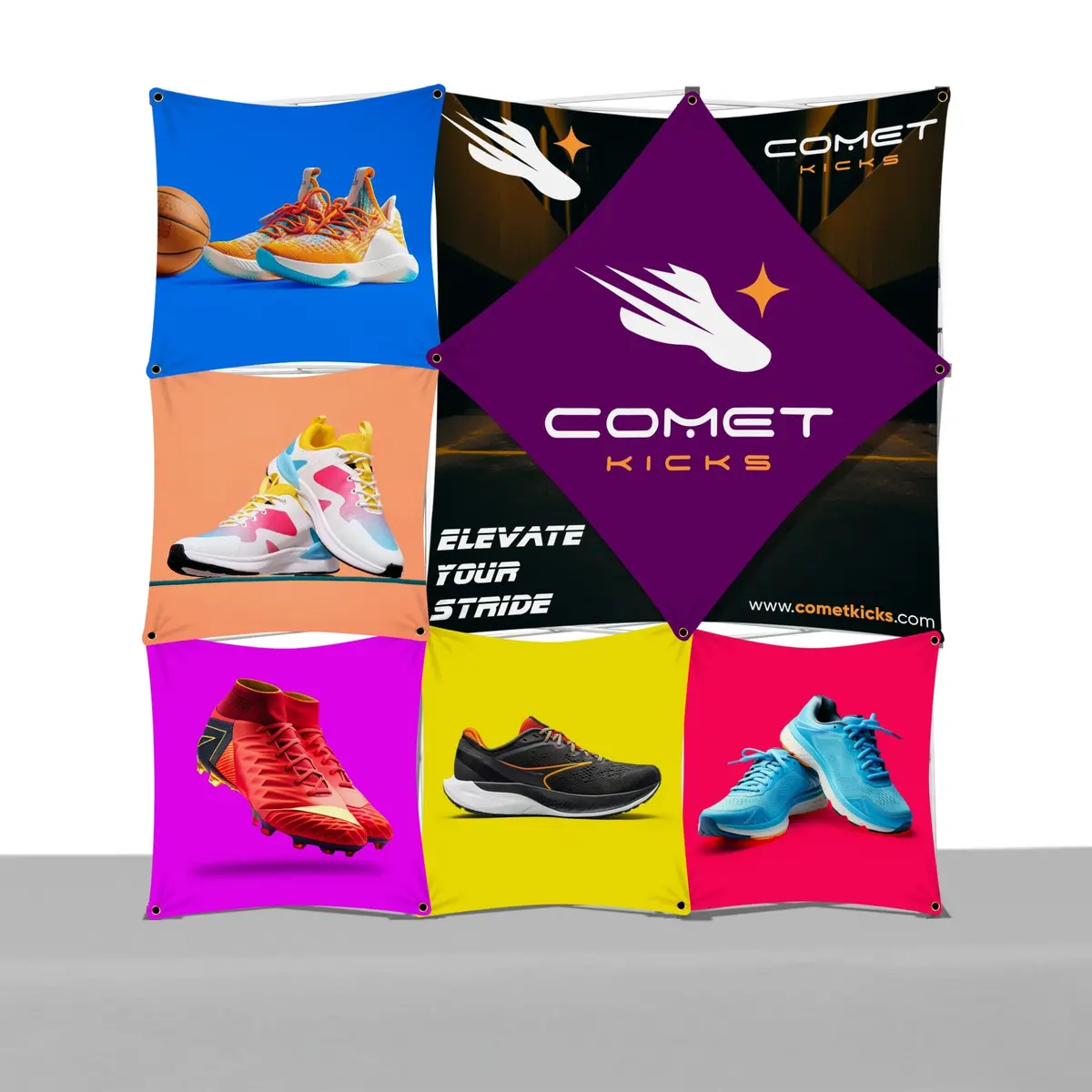 Custom Table Top Pop-Up Display - (3X3 - 7 Panel) 1