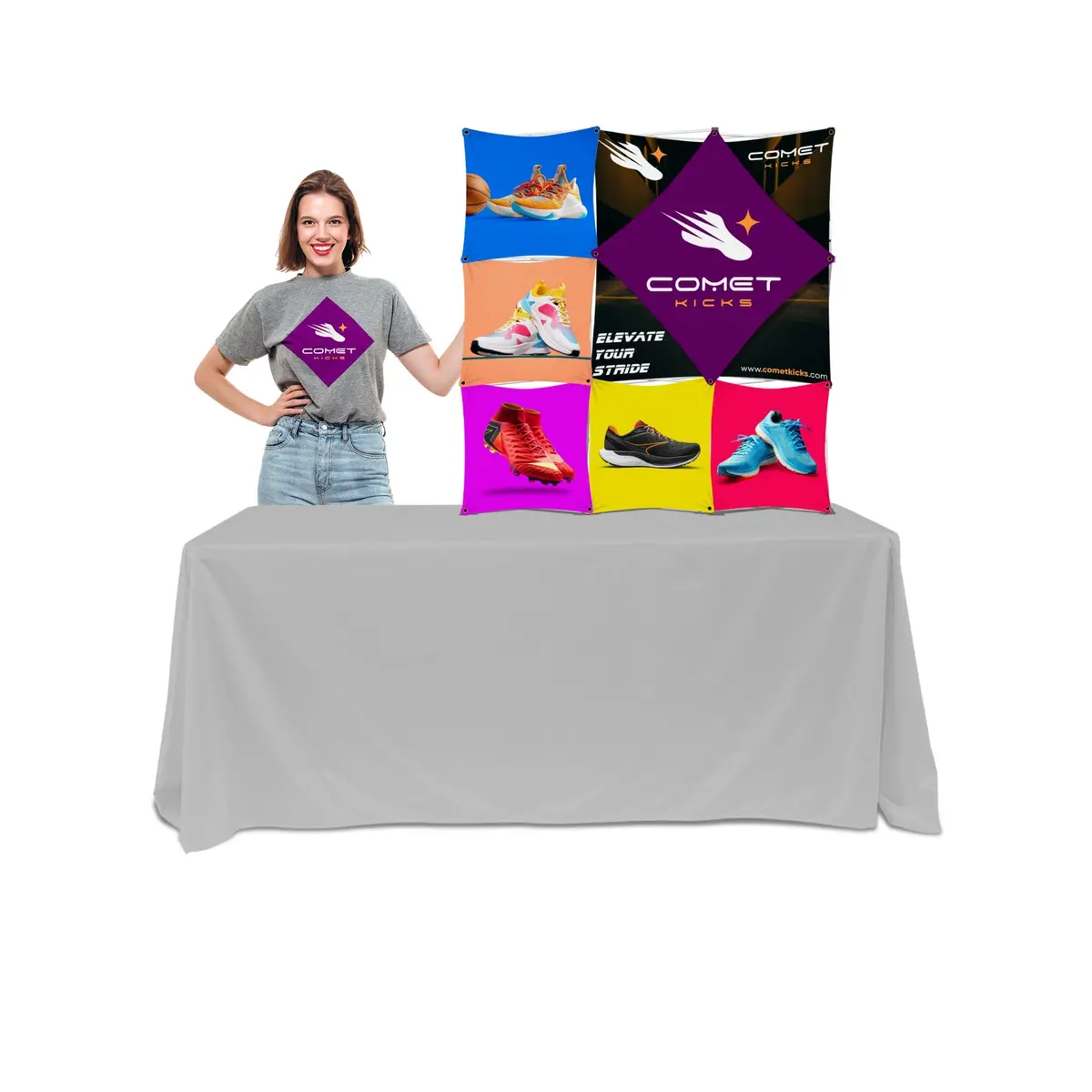 Custom Table Top Pop-Up Display - (3X3 - 7 Panel) 4