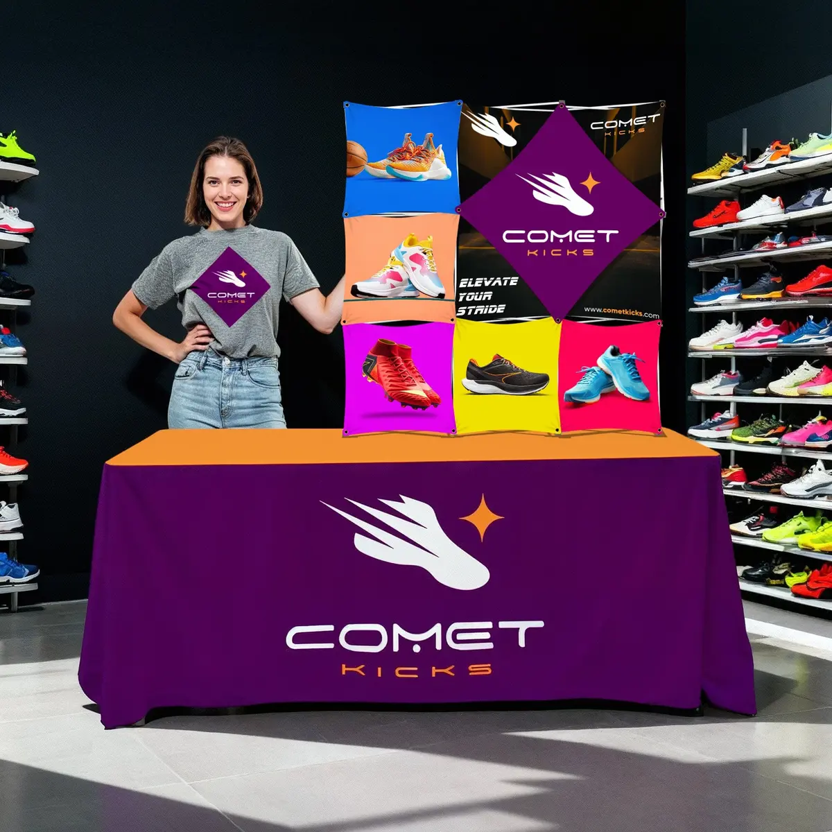 Custom Table Top Pop-Up Display - (3X3 - 7 Panel) 3