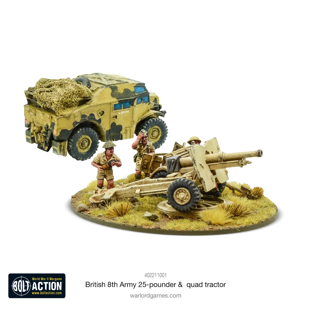 8Th Army 25 Pounder Light Artillery, Quad & Limber 1