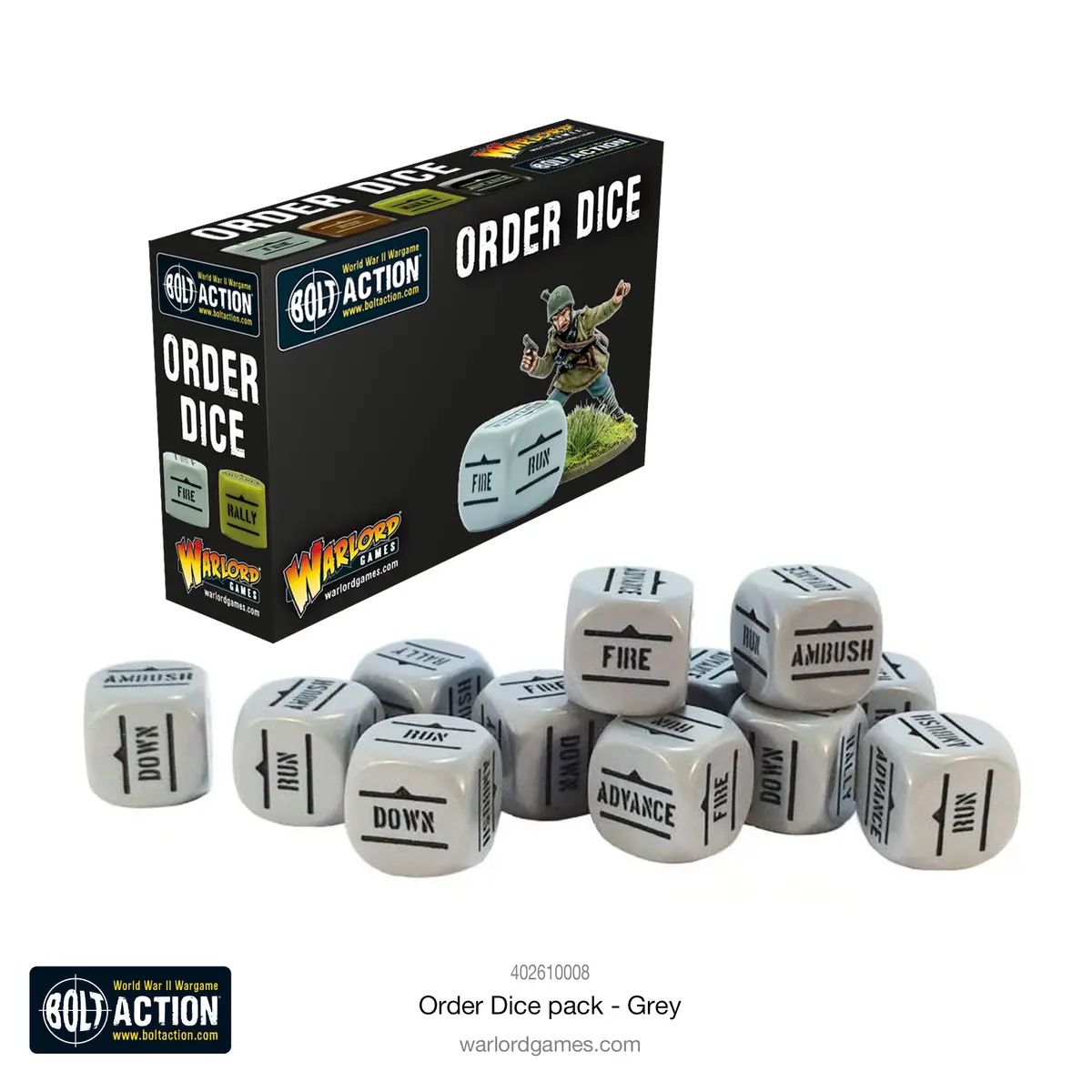 Bolt Action: Orders Dice Pack - Grey 1