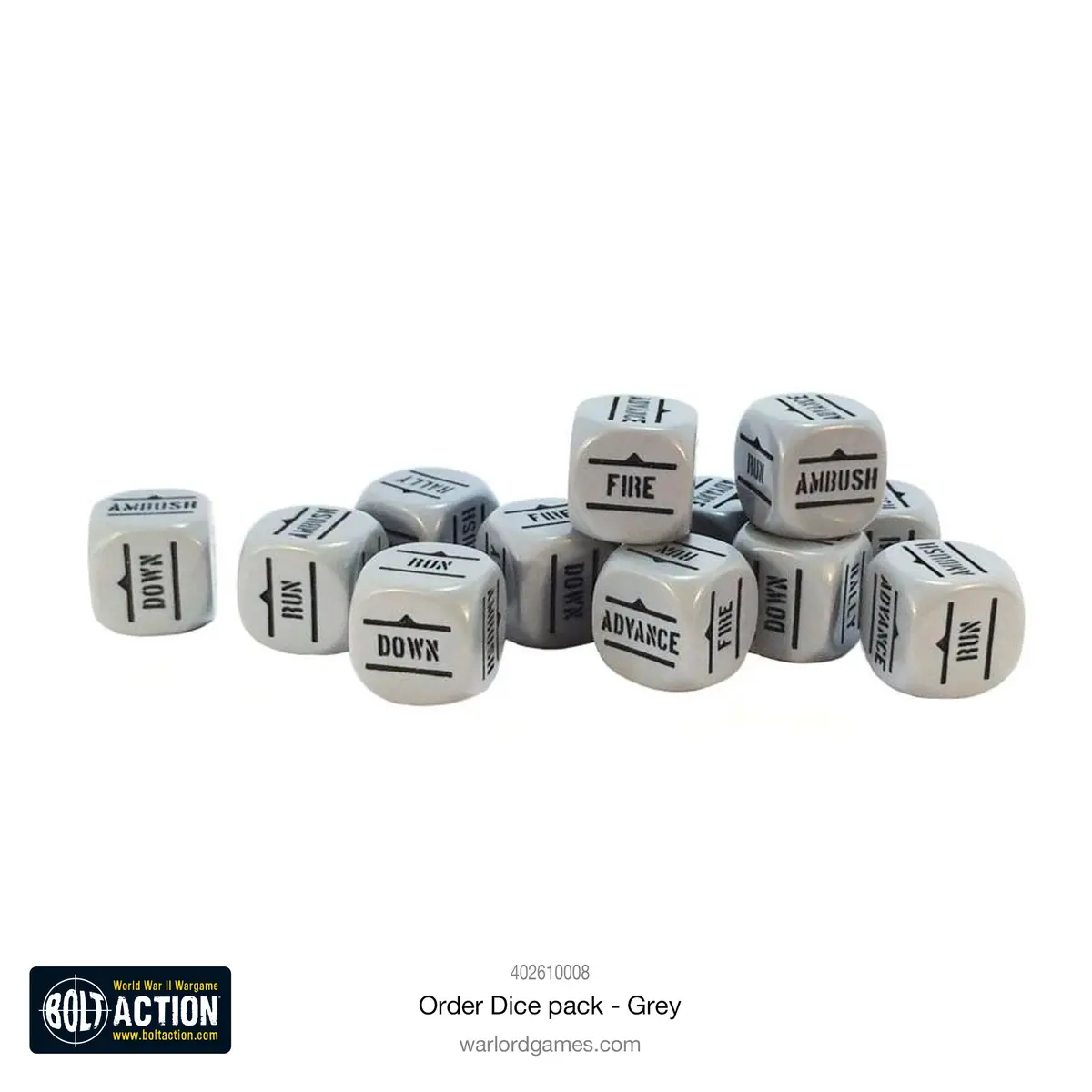 Bolt Action: Orders Dice Pack - Grey 2