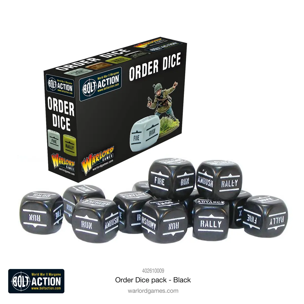 Bolt Action: Orders Dice Pack - Black 1